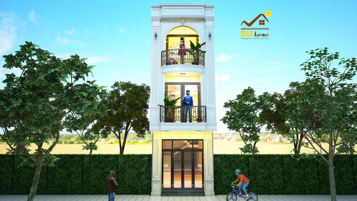 Nhà phố Tân cổ điển chị Hương – 03 tầng